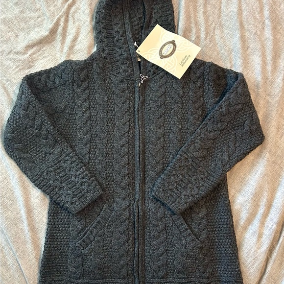 Aran Crafts Sweaters - Aran Crafts Dark Gray Wool Sweater, Authenticity certificate